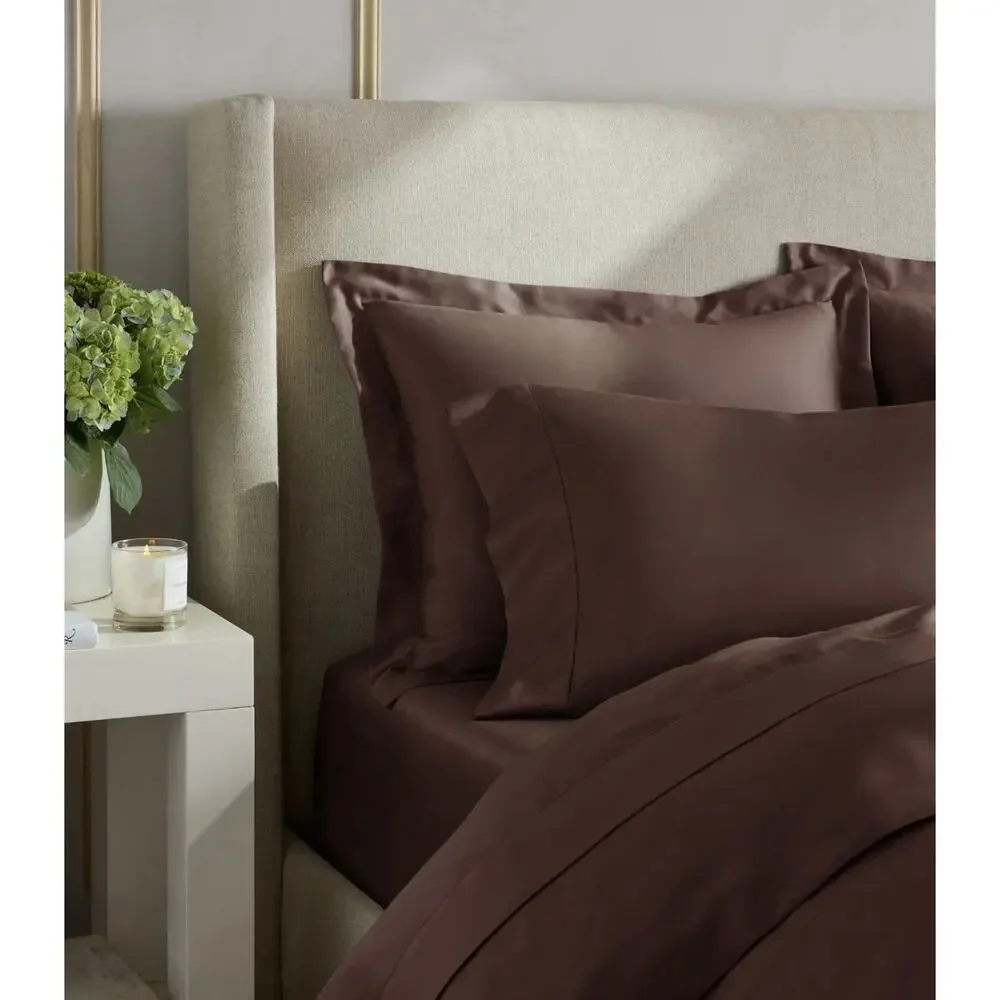Quince Signature Giza Cotton Sateen Duvet Cover Set Espresso Full/Queen NWOT